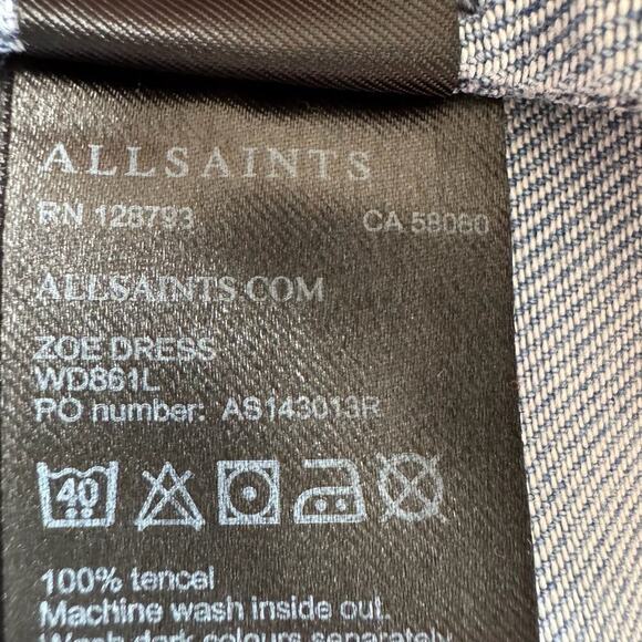 ALL SAINTS Denim Chambray Adela Mini Dress - Picture 12 of 14